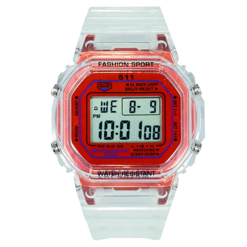 Jam Tangan Digital Sporty 511-KT210 Putih Merah JA511-KT210DTPUTMER
