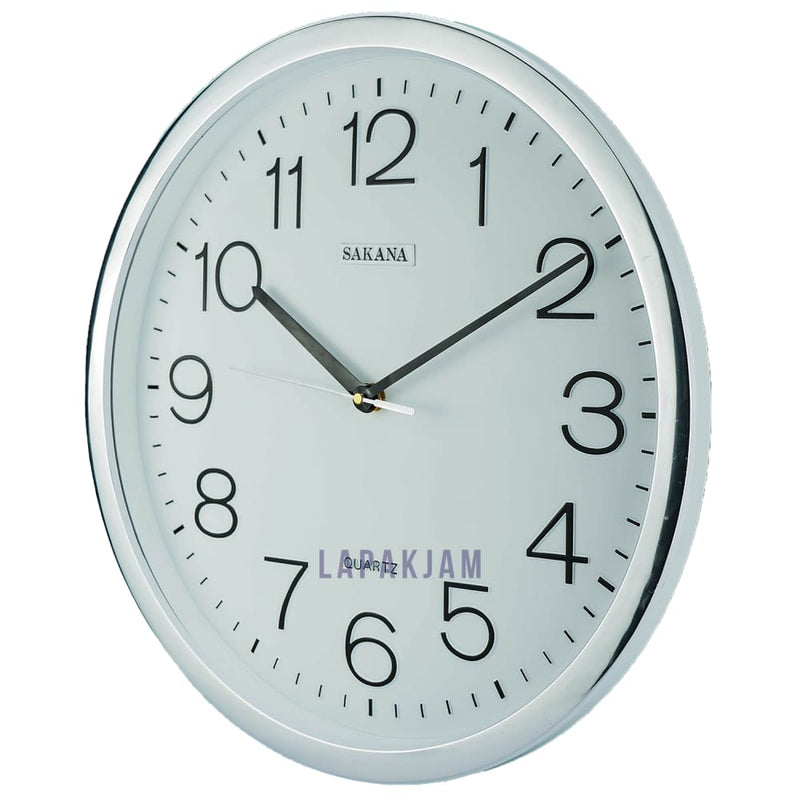 Jam Dinding Analog Polos Minimalis Sakana Putih JDSAKA071PUT