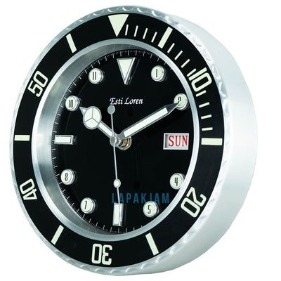 Jam Dinding Analog Polos Minimalis Estiloren Silver JD20EST59ITIL