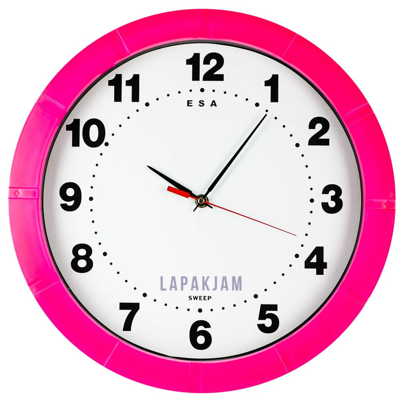 Jam Dinding Analog Polos Minimalis Esa Pink JDESLUO567PIN
