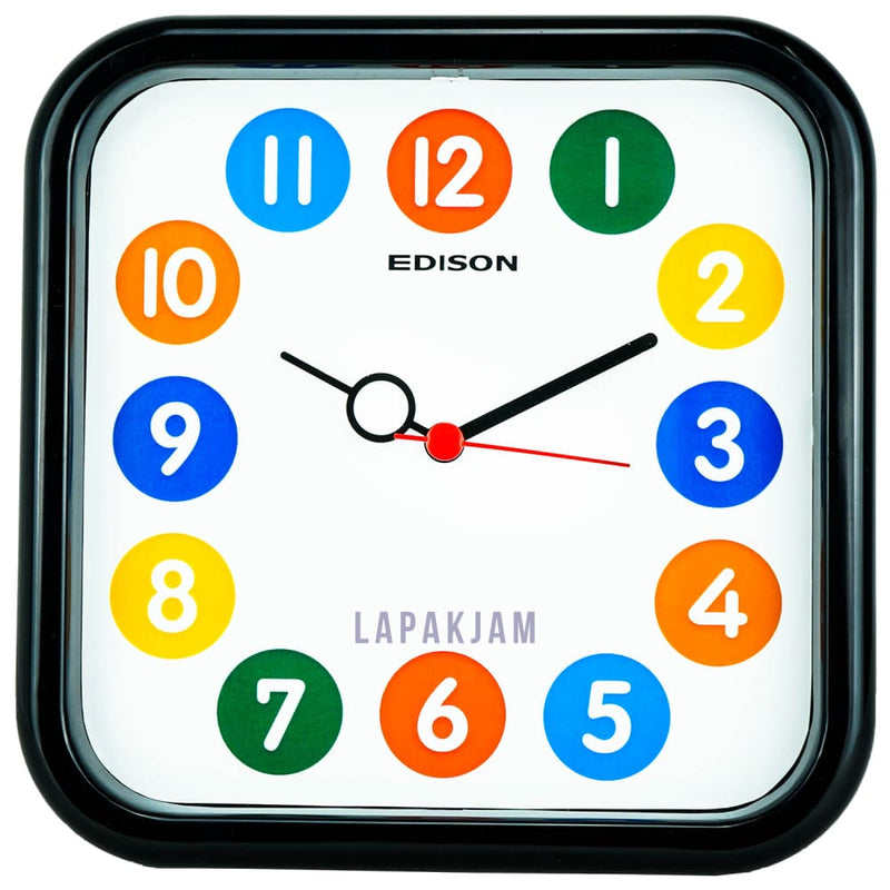 Jam Dinding Analog Polos Minimalis Edison Hitam JDEDED06HIT