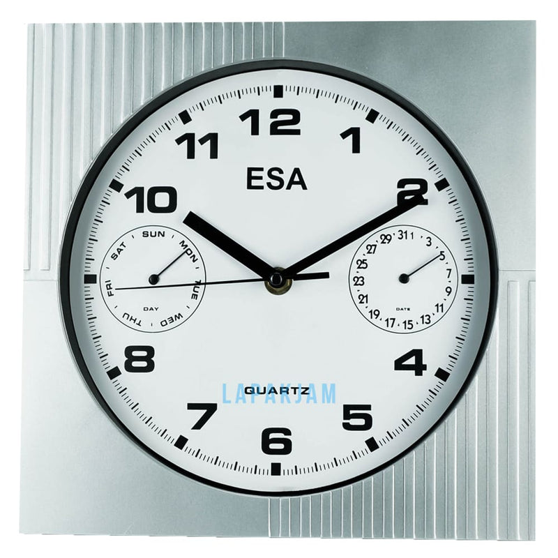 Jam Dinding Analog Polos Minimalis Esa Silver JDES6683SIL
