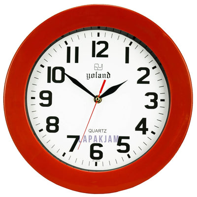 Jam Dinding Analog Polos Minimalis Alari Merah JDALAR2830PMER