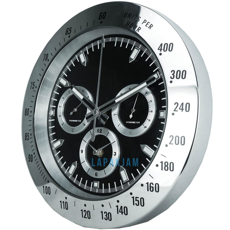 Jam Dinding Analog Polos Minimalis Rolex Silver JDROTT-60-2SIL