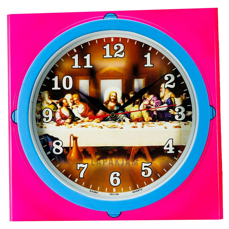 Jam Dinding Analog Nuansa Nasrani Esa Pink JD7007NASIN