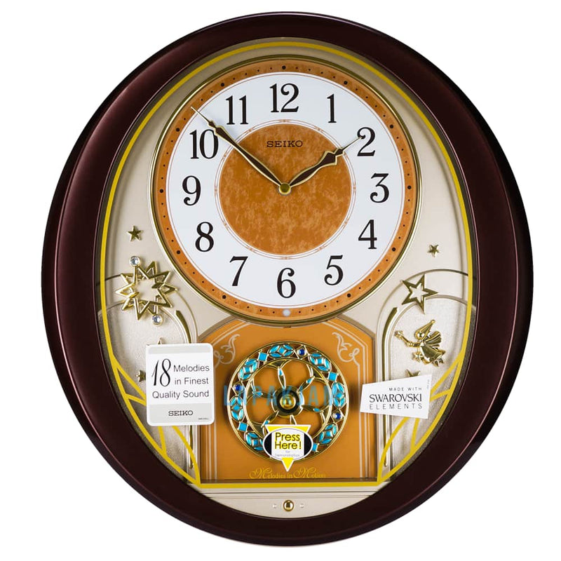 Jam Dinding Analog Polos Minimalis Seiko Coklat JDSEQXM357BCOK