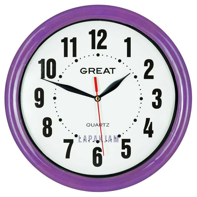 Jam Dinding Great 777 Ungu 28 cm