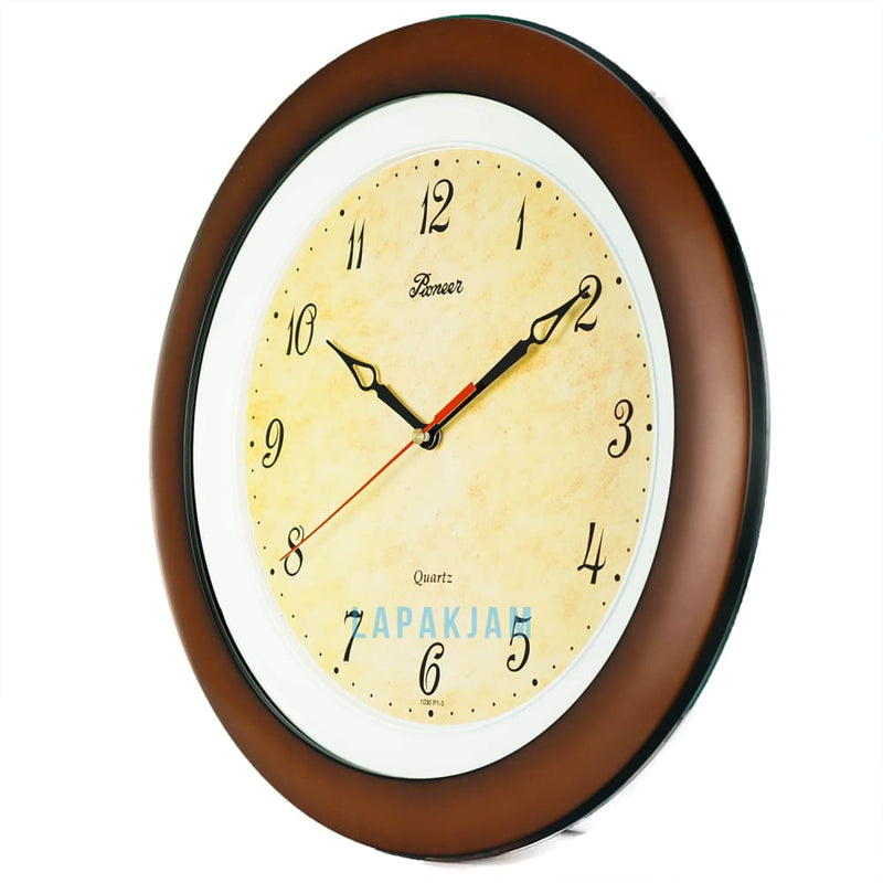 Jam Dinding Analog Polos Minimalis Pioneer Brown JDONDP1P13BO