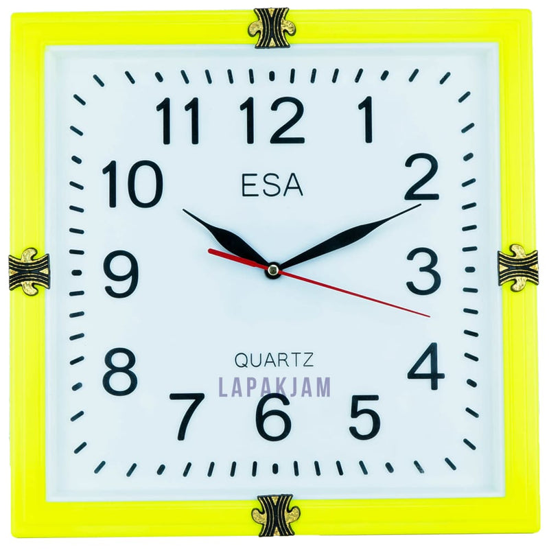Jam Dinding Analog Polos Minimalis Esa Kuning JD070ESA971KUN