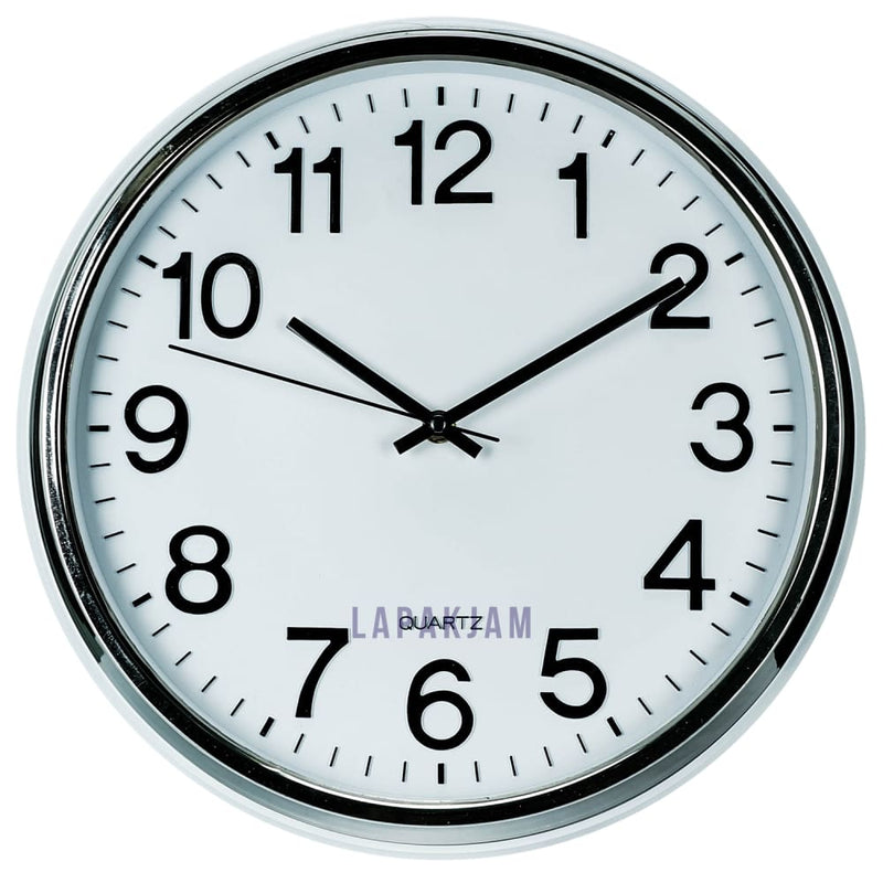Jam Dinding Analog Polos Minimalis Esa Silver JDES978ASIL