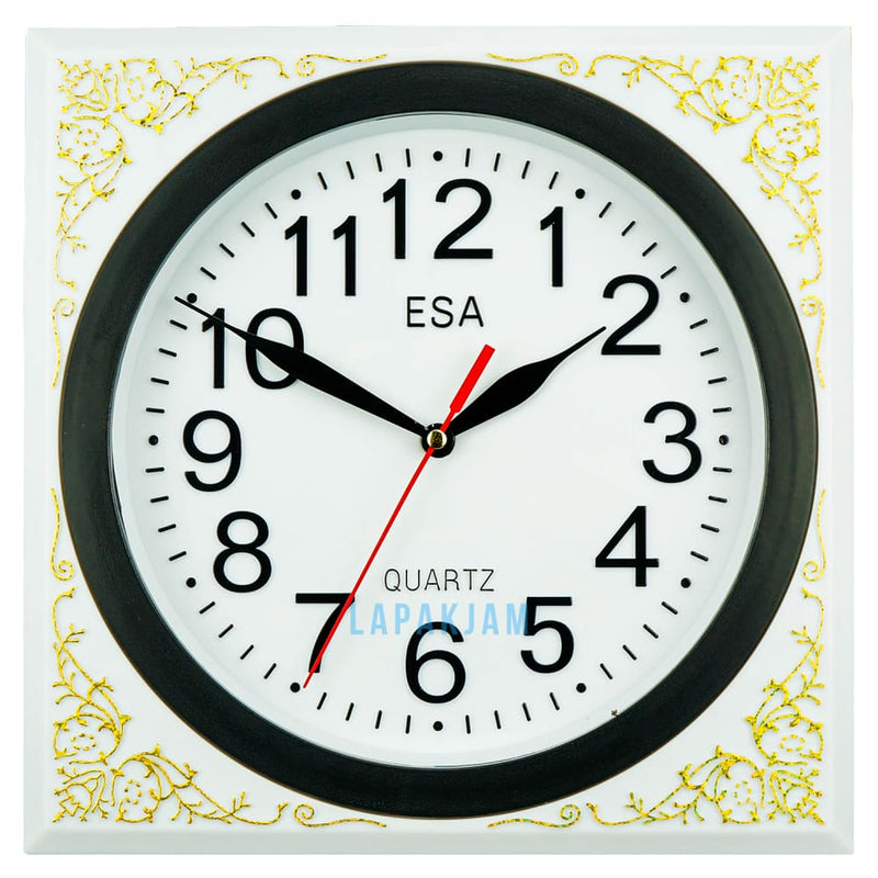 Jam Dinding Analog Polos Minimalis Esa Kuning JD33ESAKUKA