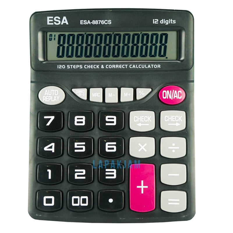 Kalkulator Basic Polos Esa Hitam KLES76S12IG