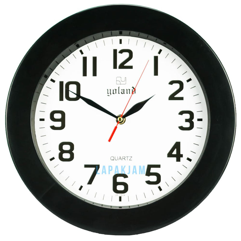Jam Dinding Analog Polos Minimalis Alari Hitam JDALAR2830PHIT