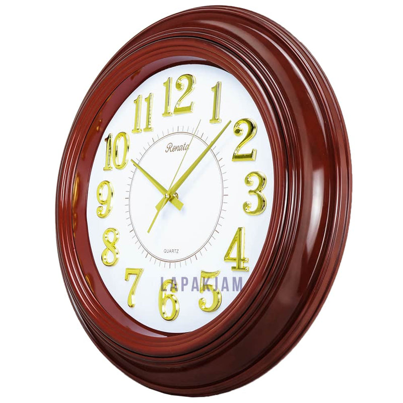 Jam Dinding Analog Polos Minimalis Renata Coklat JDRE-973CKPUT