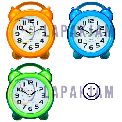 Jam Weker Analog Polos Minimalis Esa Orange WEESAH17ORA