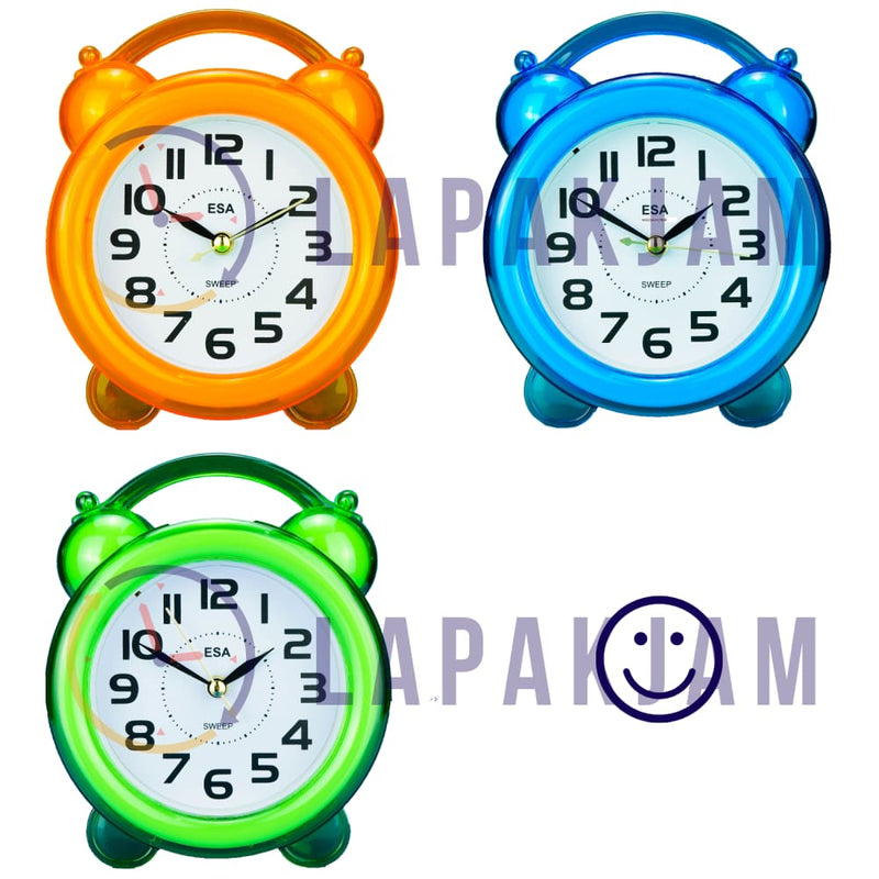 Jam Weker Analog Polos Minimalis Esa Orange WEESAH17ORA