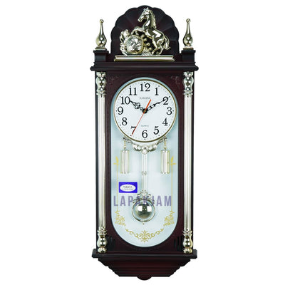 Jam Dinding Bell & Bandul Polos Minimalis Sakana Maroon Puith JDSA325MP