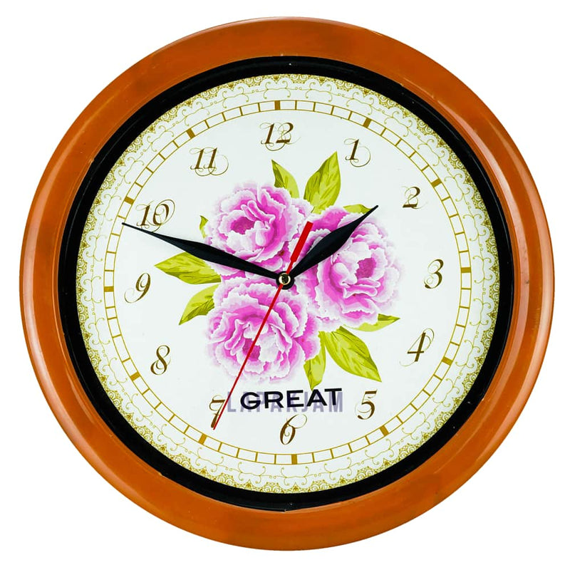 Jam Dinding Analog Bunga Great Orange JDGREA777G-4ORA