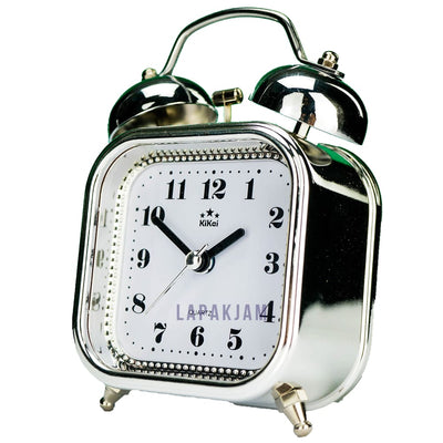 Jam Weker Analog Polos Minimalis Kikai Silver WEKIKA2851SIL