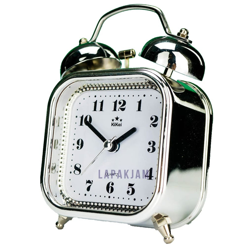 Jam Weker Analog Polos Minimalis Kikai Silver WEKIKA2851SIL