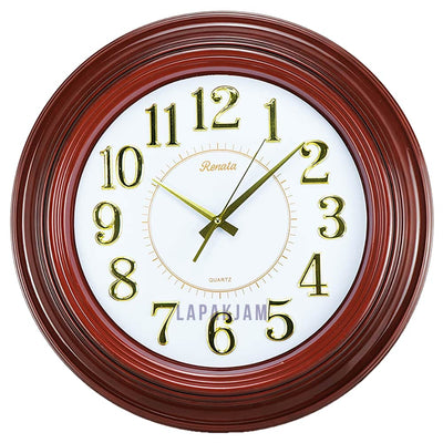 Jam Dinding Analog Polos Minimalis Renata Coklat JDRE-973CKPUT