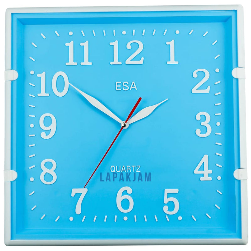 Jam Dinding Analog Polos Minimalis Esa Biru JD045ESA939BIR