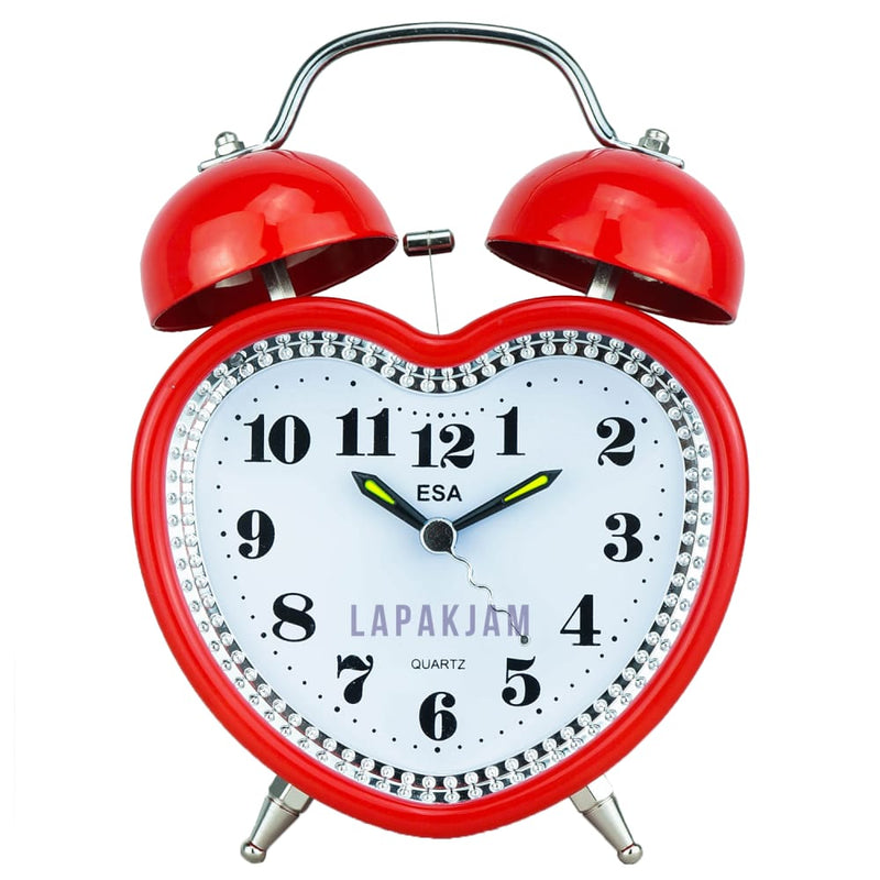 Jam Weker Analog Polos Minimalis Esa Merah WEES83MER
