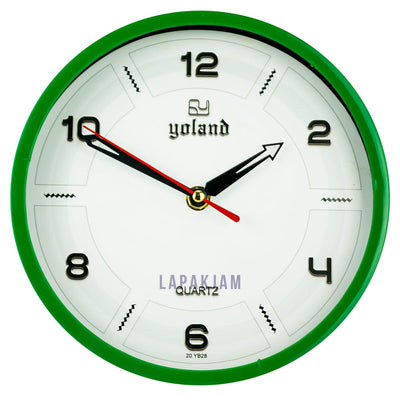 Jam Dinding Analog Polos Minimalis Alari Hijau JDALARL26HIJ
