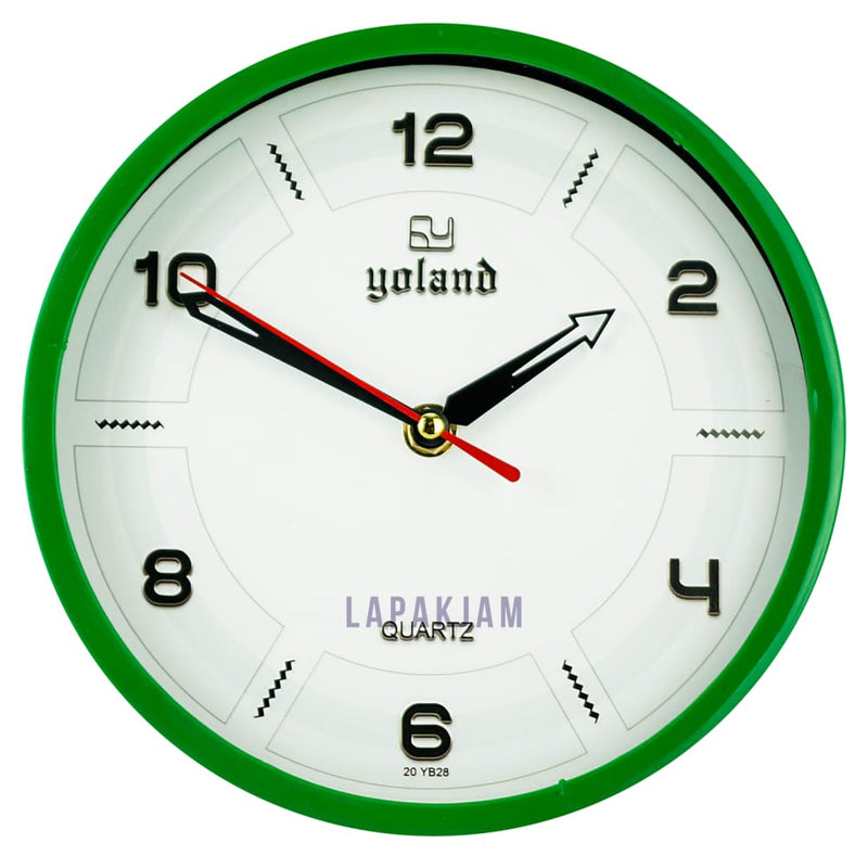 Jam Dinding Analog Polos Minimalis Alari Hijau JDALARL26HIJ