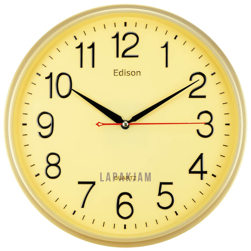 Jam Dinding Analog Polos Minimalis Edison Gold JDEDW39T-GOL