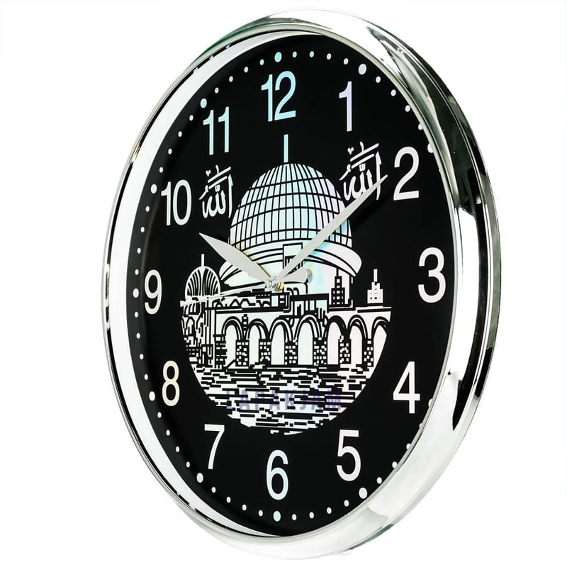Jam Dinding Analog Nuansa Islami Trendy Silver Chrome JDTRENT-7319NISIL
