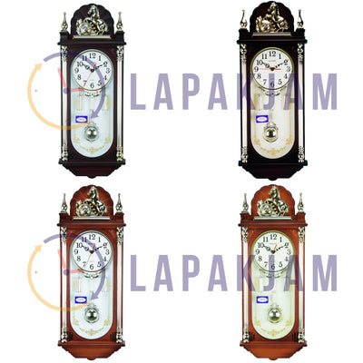 Jam Dinding Bell & Bandul Polos Minimalis Sakana Maroon Puith JDSA325MP