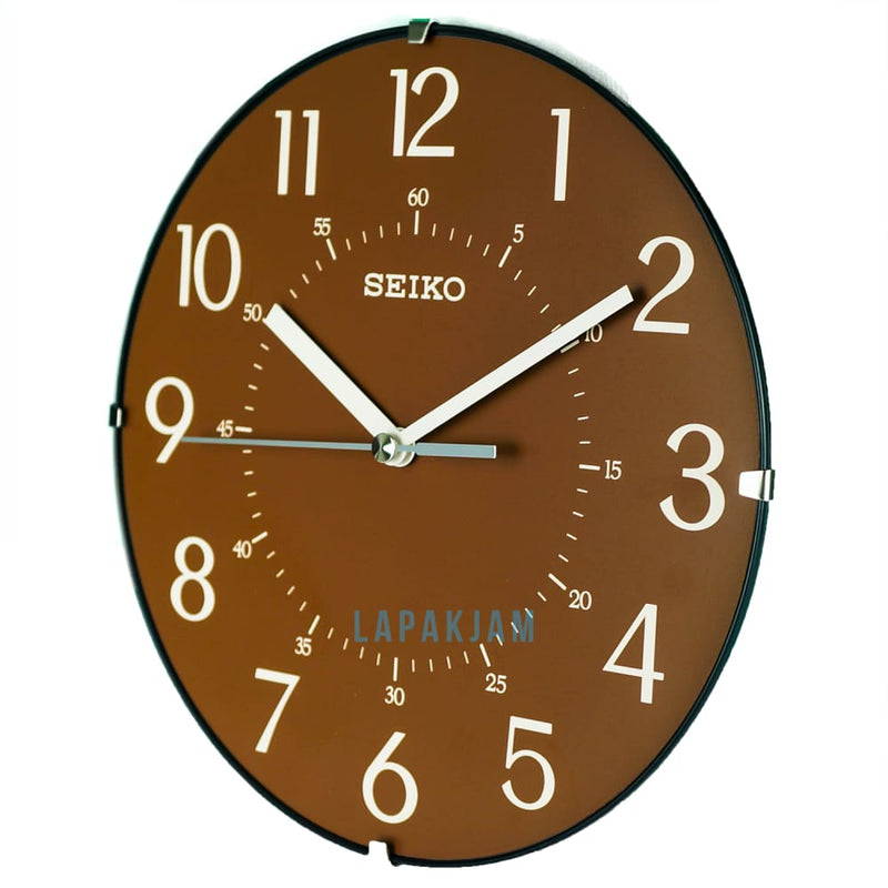 Jam Dinding Analog Polos Minimalis Seiko Cokalat JDSEQX515BBRO