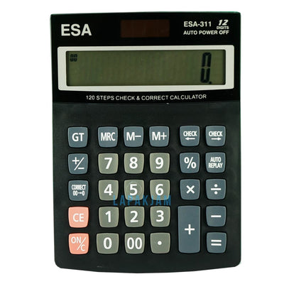Kalkulator Basic Polos Esa Hitam KLESA331-12CHE