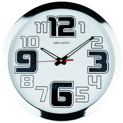 Jam Dinding Analog Polos Minimalis Estiloren Putih JDTIHSS8DWH