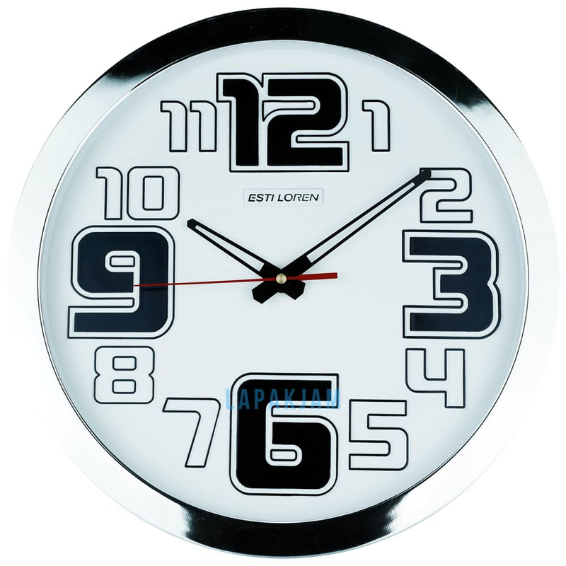 Jam Dinding Analog Polos Minimalis Estiloren Putih JDTIHSS8DWH