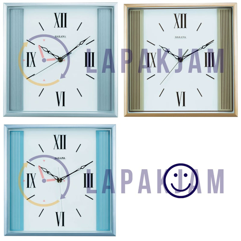 Jam Dinding Analog Polos Minimalis Sakana Silver JDSA407-2SIL