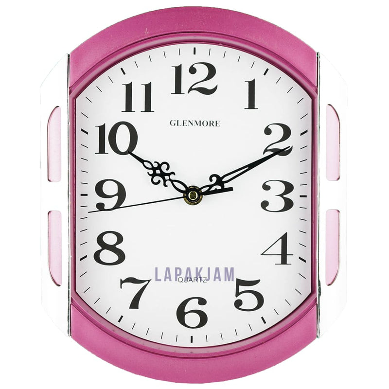 Jam Dinding Analog Polos Minimalis Glenmore Pink JDGLGM5108PIN