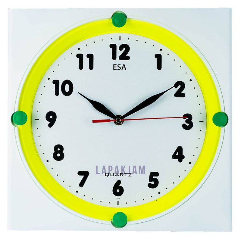Jam Dinding Analog Polos Minimalis Esa Kuning JD0070ESA071KU