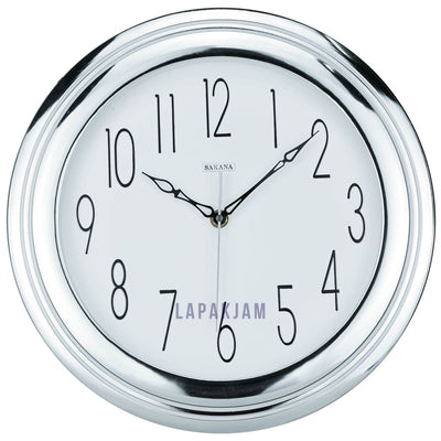 Jam Dinding Analog Polos Minimalis Sakana Silver Chrome JDSA710SIL