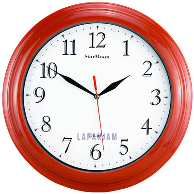 Jam Dinding Analog Polos Minimalis Starmoon Merah JDST2022MER