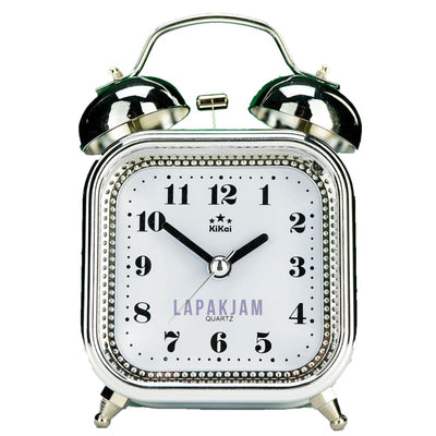Jam Weker Analog Polos Minimalis Kikai Silver WEKIKA2859SIL