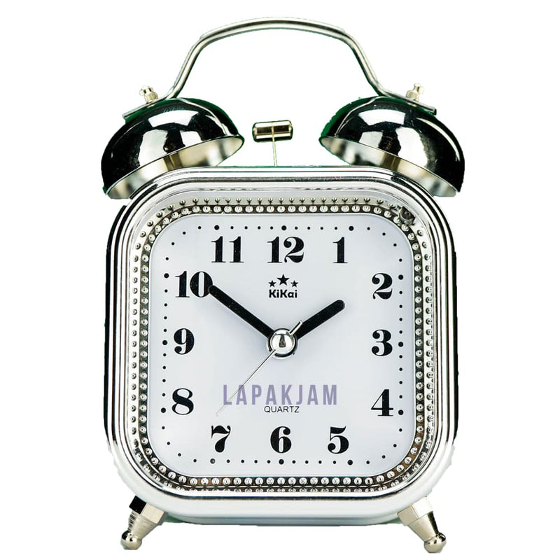 Jam Weker Analog Polos Minimalis Kikai Silver WEKIKA2859SIL