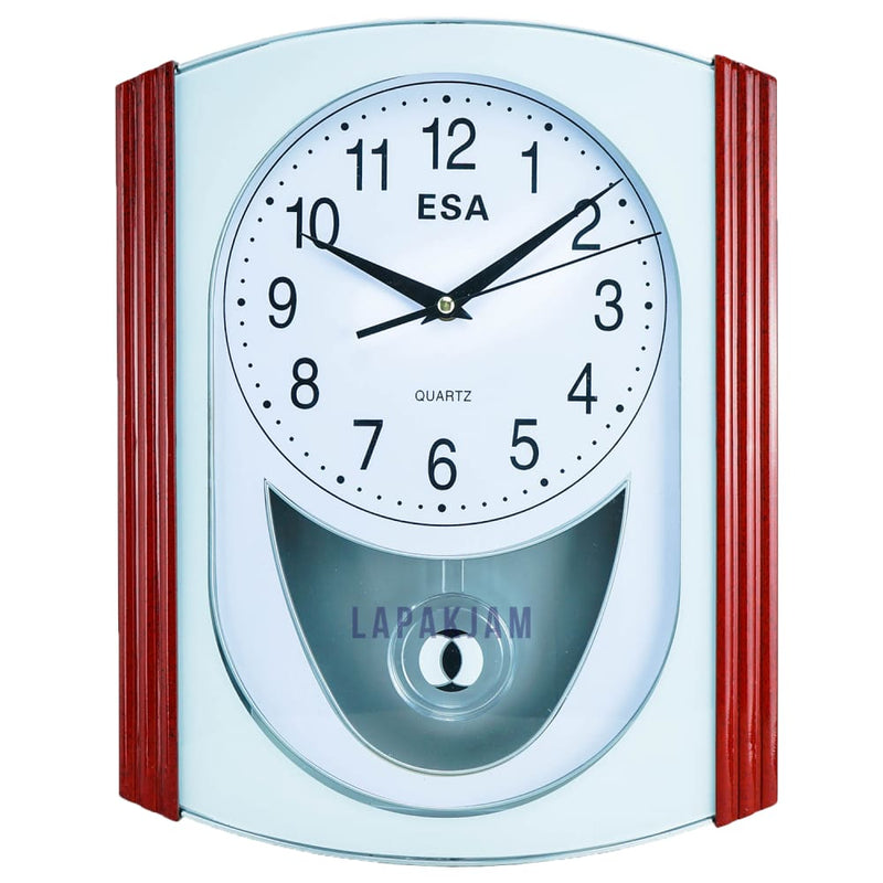 Jam Dinding Bell & Bandul Polos Minimalis Esa Merah JDESX1389AMER