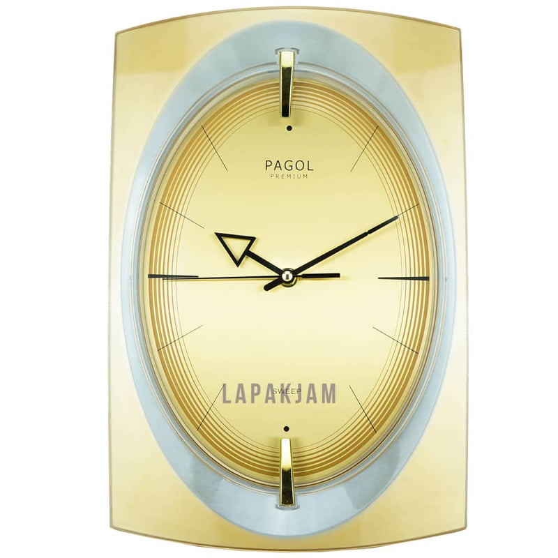 Jam Dinding Analog Polos Minimalis Pagol Gold JDPAPGWS390GOL