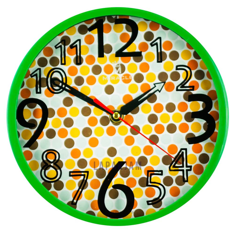 Jam Dinding Analog Polos Minimalis Miracle Hijau JDMIRAM26BP09HIJ