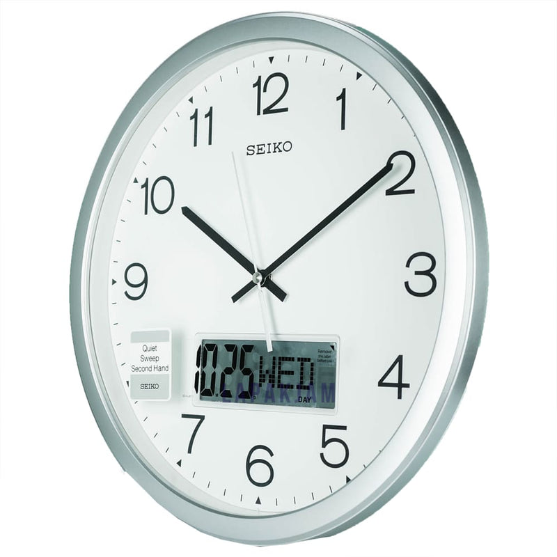 Jam Dinding Double Time Polos Minimalis Seiko Silver JDSEIKQXAL007SSIL