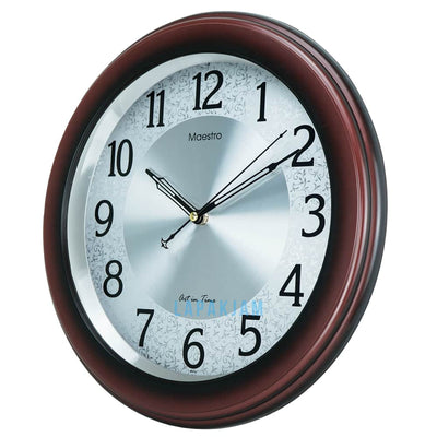 Jam Dinding Analog Chrome Kantor Maestro Maroon JDMA3250-25MAR