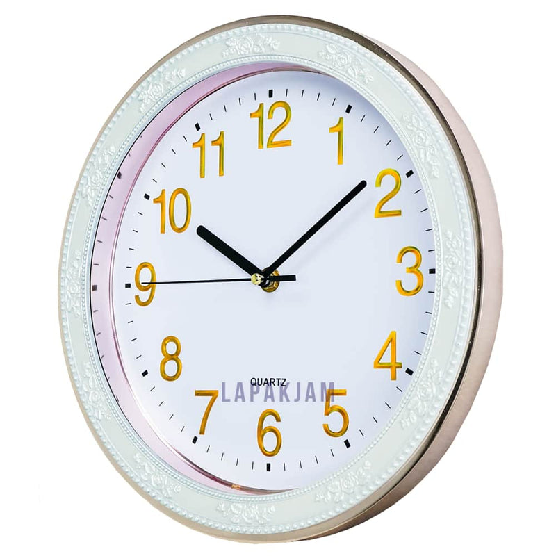 Jam Dinding Analog Polos Minimalis Esa Putih JDESLD6936LCHR