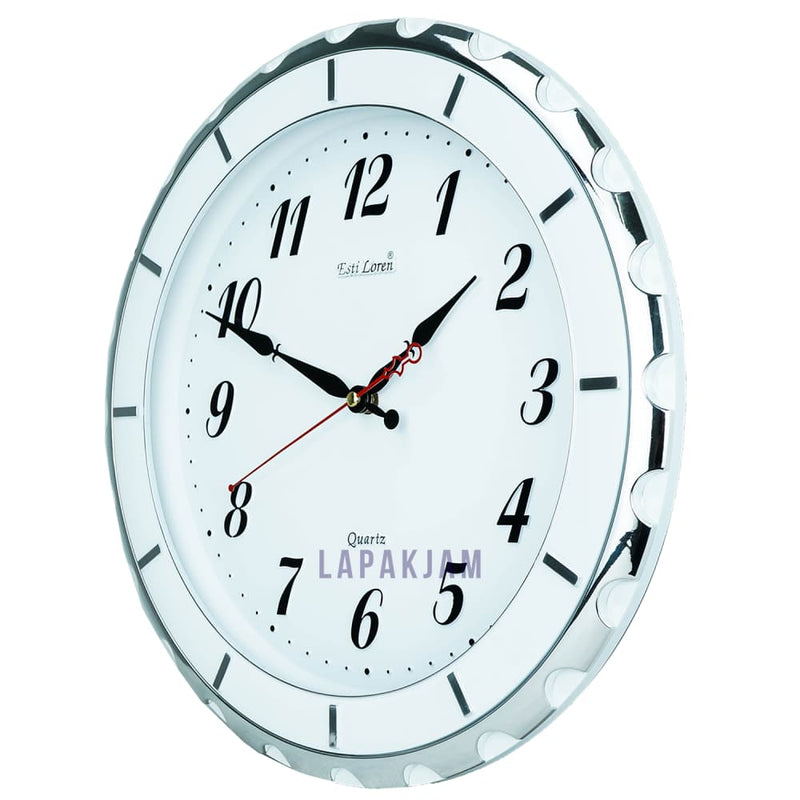 Jam Dinding Analog Polos Minimalis Pioneer Silver JD48S237D-RWSI
